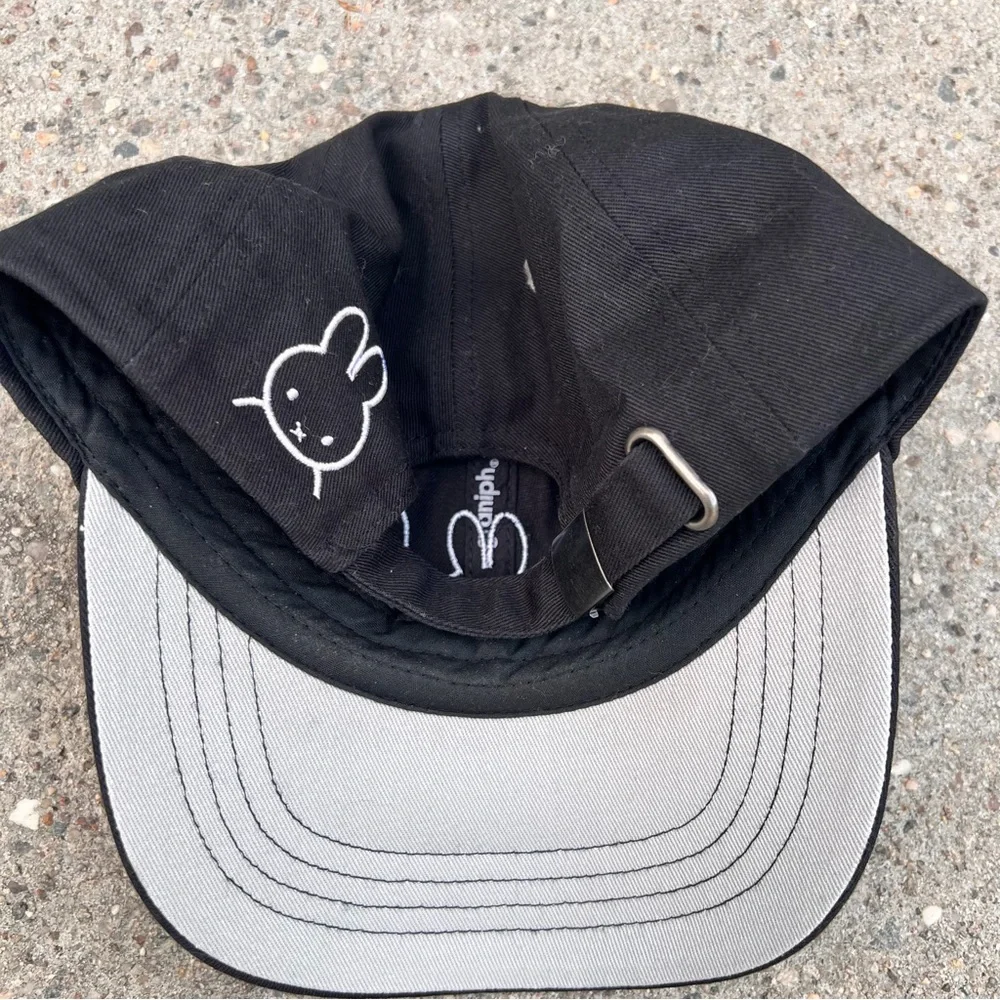 Graniph Miffy Baseball Cap Black Silver Grey Graphic 100% Cotton